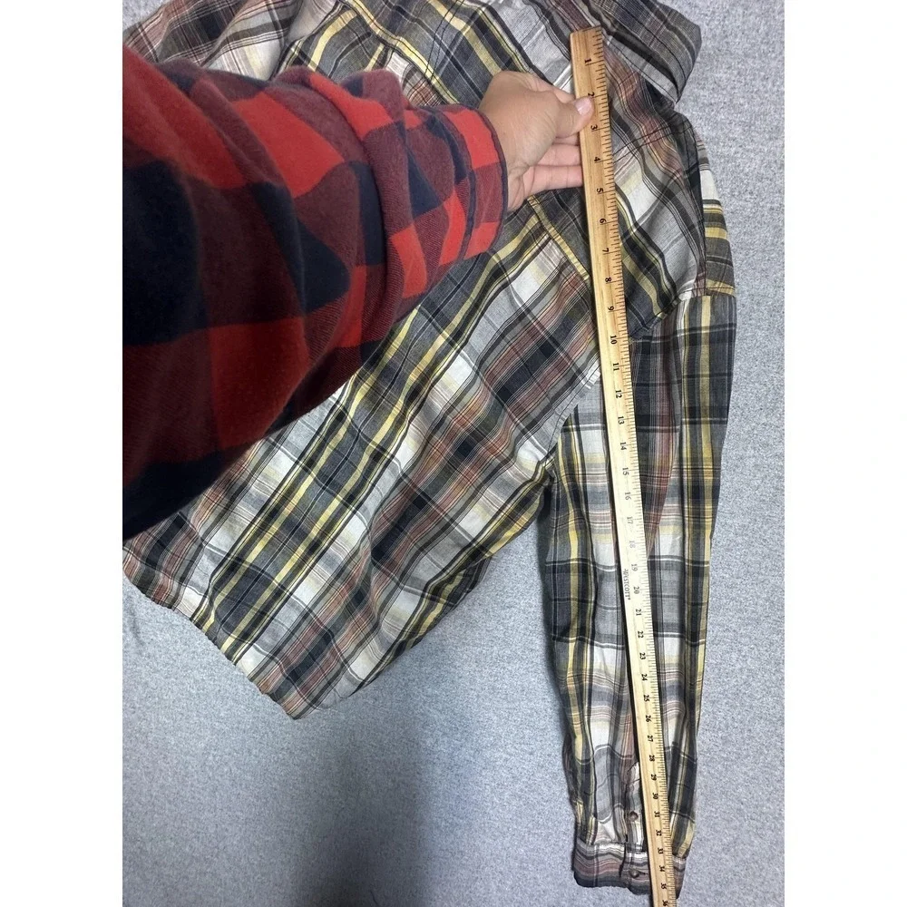 Levi's Shirt Mens XL Yellow Black Plaid Button Front Long Sleeve Western Casual‎